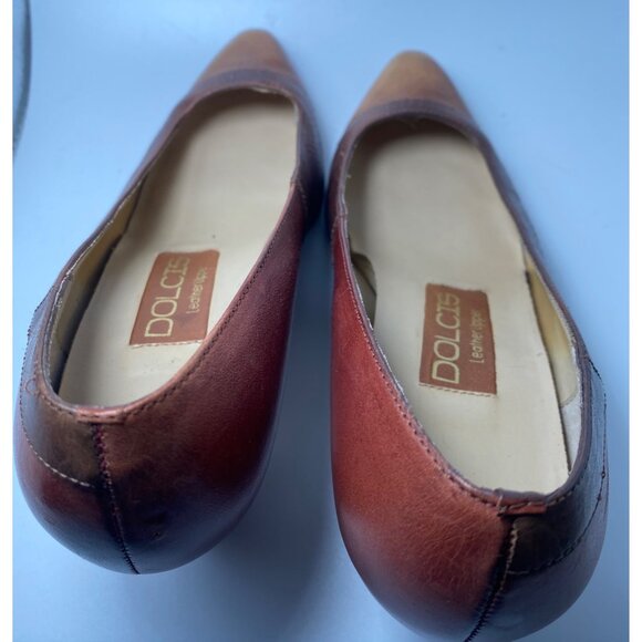 Vintage Dolcis Brown Leather Heels Size 5M With 2”  Heel Classic Casual Workwear - Picture 4 of 9